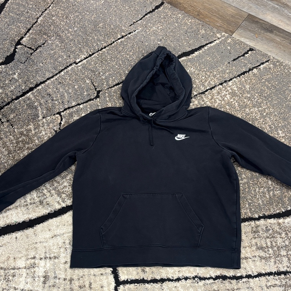 Nike Black Hoodie with White Swoosh